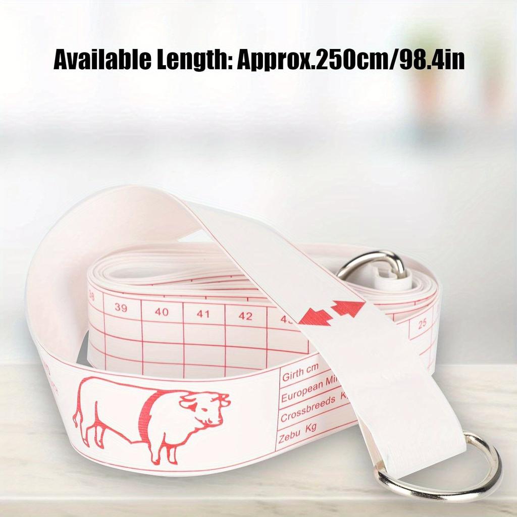 Decor PVC Fiberglass Cattle Weighing Tape Measure - Livestock Weight Estimation Ruler, Portable Cow Measurement Tool for Farm Handling Supplies