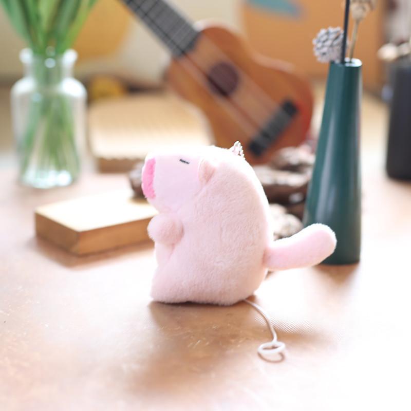 Cute Capybara Stuffed Animal Keychain With Plush Soft Filling And Wagging Tail