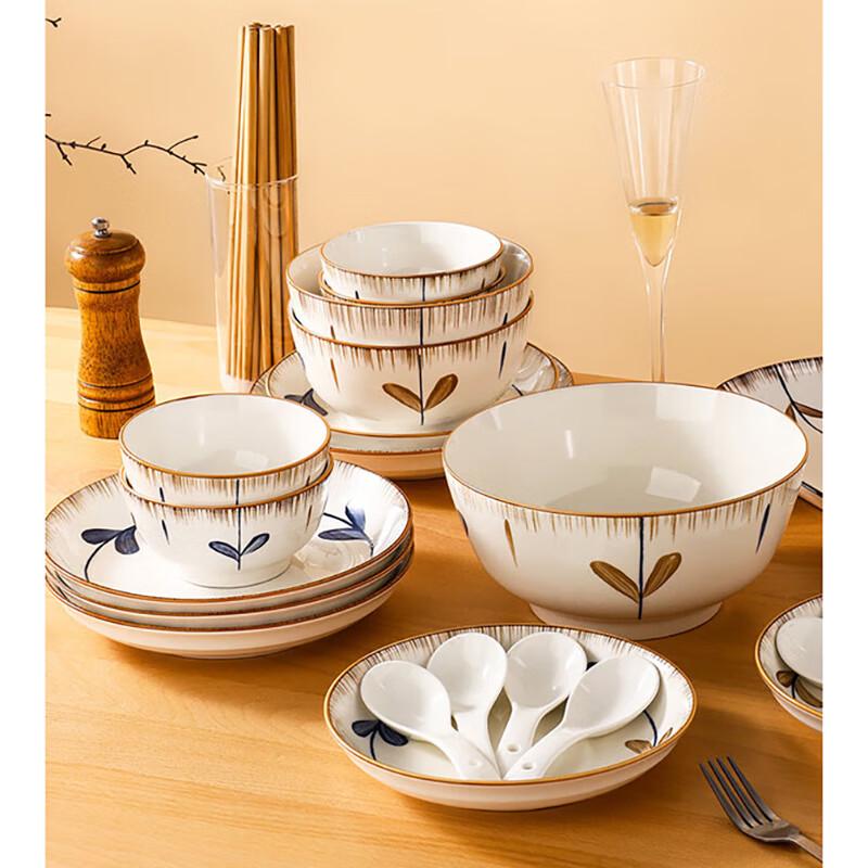 JingJingRS Lanting Xu Japanese Ceramic 10-Piece Dinnerware Set