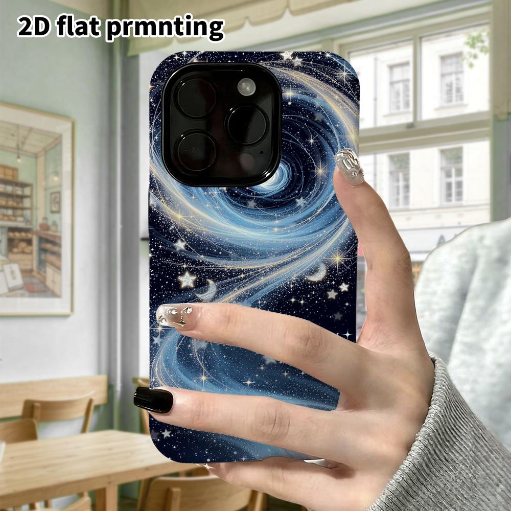 Phone Case: 2D Flat Design Suitable for iPhone 18 17 16 15 14 13 Pro Film Protective Case, Couple Style, Spiral Nebula, Christmas and Halloween Gift