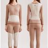 Women's Round Neck Slim Fit Thermal Underwear Set with 7A Antibacterial 100% Wool Filling - Autumn/Winter.