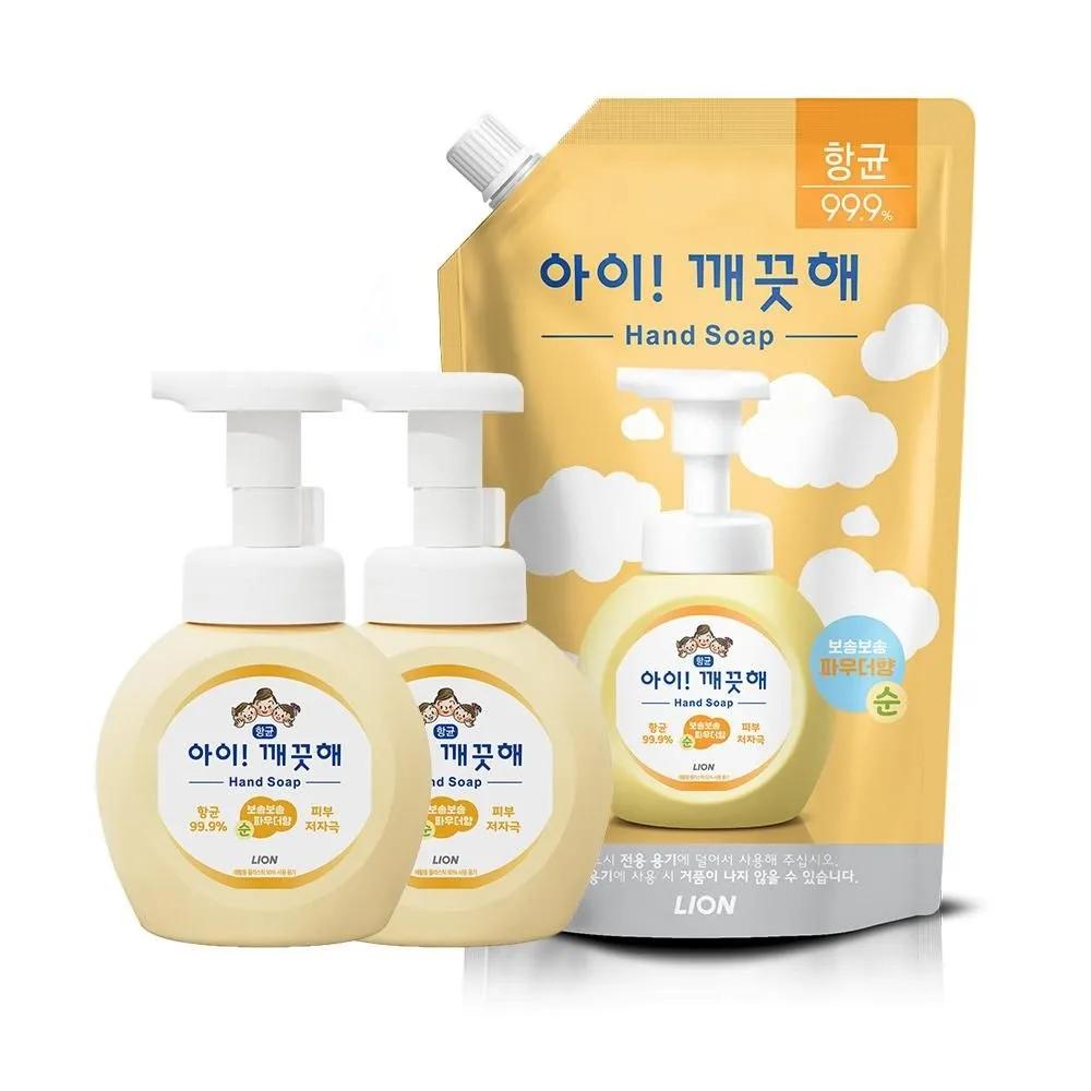 

LION Hand Wash Pure Container 250ml x 2 + 600ml Refill Gift. LION Hypoallergenic Clean Ingredients. Cleanly leaves hands soft and fluffy.