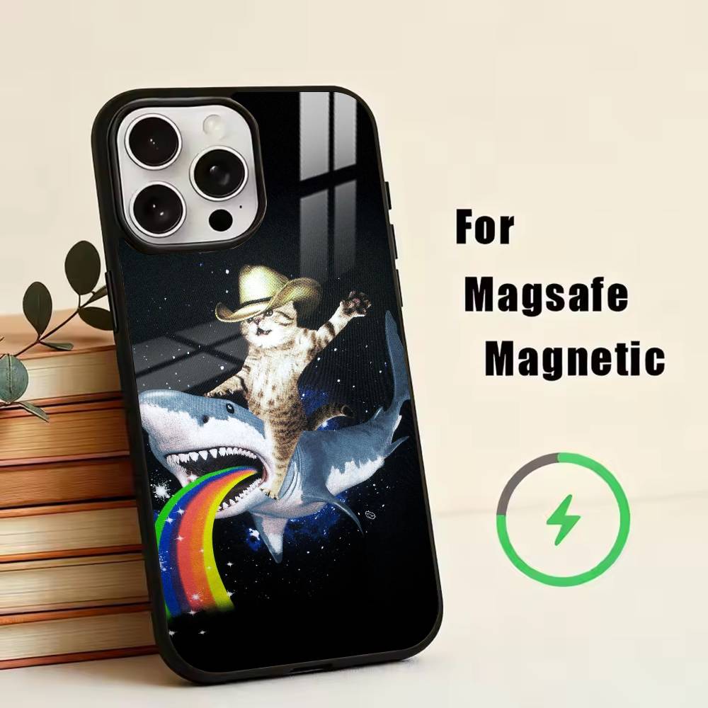 Cute N- Nyan C- Cat   Phone Case For iPhone17,16,15,14,13,12,11 Plus,Pro Magnetic with Magsafe Wireless Charging