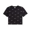 Nike Ganzflächiges Swoosh-Logo Cropped T-Shirt Schwarz CK4092-010