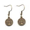 12x15mm Round Zodiac Constellation Pendant: Retro Symbol Alloy Jewelry for DIY Bracelets & Keychains