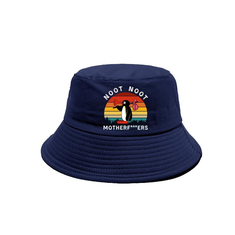 Noot Noot Pingu Cappelli Panama Nuovi Cotone da Esterno Cappello a Secchiello Pingu Arrabbiato Estivo Fresco Cappelli da Sole Bob Cappello Pinguino