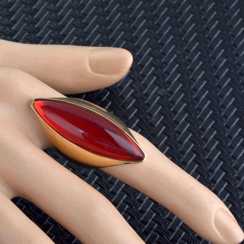 1 Stück Mode europäischen und amerikanischen Schmuck Vintage Ggemstone Damen Ring Harz Stein Ring