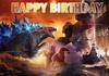 Godzilla Vs King Kong Cartoon Backdrop Banner Monster Clash Adventure Theme Kids Birthday Party Decor Photo Background Supplies