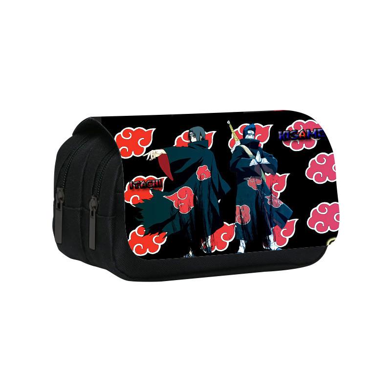 Naruto Shinobi Printed Twin Compartment Pen Pouch With Waterresistant Nylon For Students