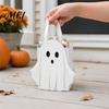 Holiday Snack Bags for School Halloween Ghost Cardboard Gift Bag, Cute Candy Goodie Reusable Small with Handle Birthday, Trick or Treat Party