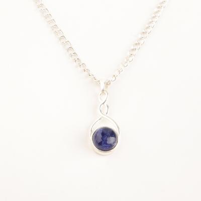 Seltenes Sodalith Edelstein 925 Sterlingsilber Schmuck Handgefertigter Anhänger Geschenk für Ehefrau CP-25-28
