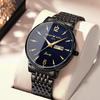 New men's watch men's business mechanical watch double calendar advanced sense waterproof quartz + luminous light