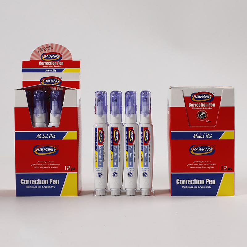 Kit 3pcs Correction Pen 10ML Quick Dry Smooth Flow for School Stationery
