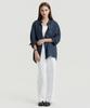 Delma W Linen Touch Semi-Wide Elastic Waist Pants - White