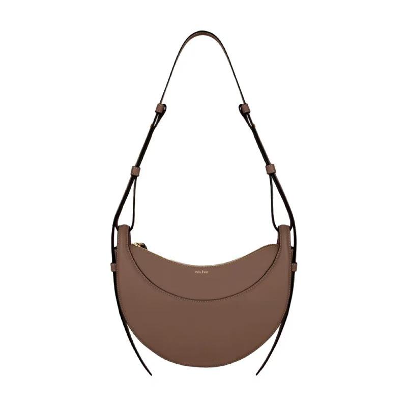 Polene Echtes Leder Halbmond-Satteltasche - Vielseitige Französische Crossbody- und Umhängetasche