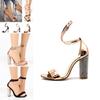 Atemberaubende Damen Sandaletten mit Strassriemchen und Ultra High Heels