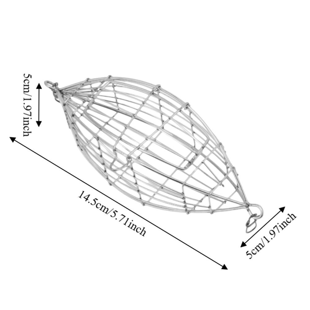 Durable Stainless Steel Fishing Bait Cage with Secure Lock Silver Carp Fishing Trap Fishing Lure Cage Boat Fishing