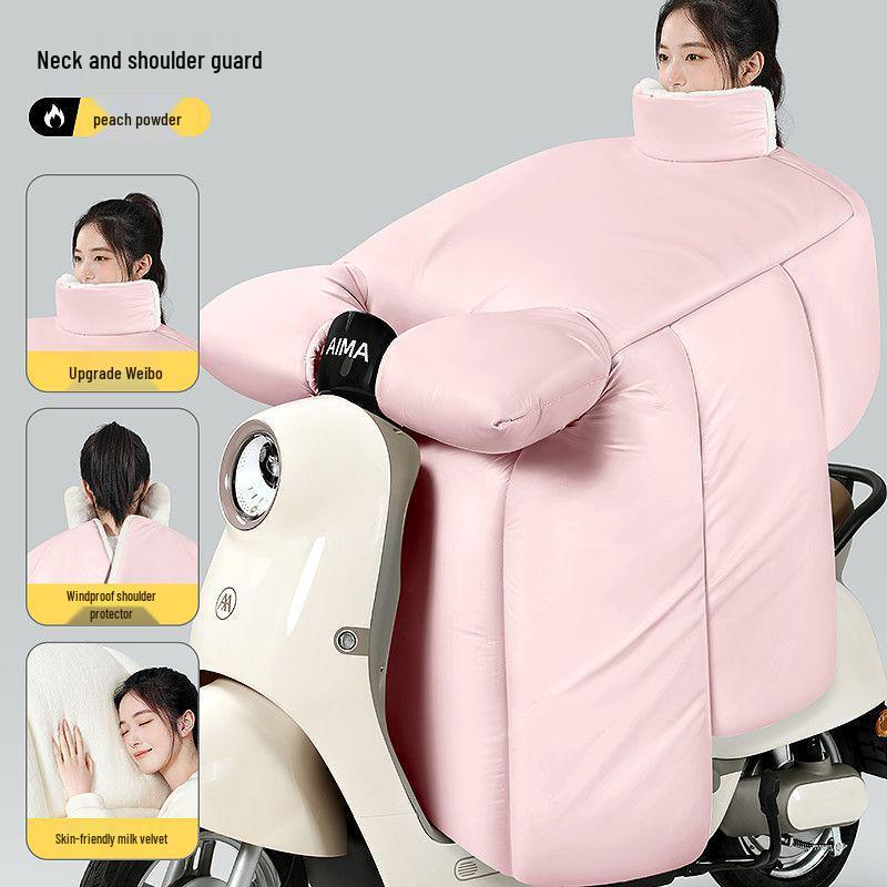 Thickened Velvet-Lined Electric Car & Motorcycle Winter Windshield Quilt: Waterproof & Cold-Proof.