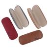 1Pc Pu Leather Eyeglass Box Wood Grain Hard Kit Holder Metal Reading Glasses Case For Men And Women Pu Leather Eyeglass Box