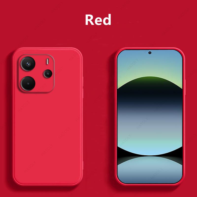 Liquid Silicone Phone Case For Xiaomi Redmi Note 14 4G Case Cover Shockproof Funda Cover For Redmi Note 14 Pro 4G