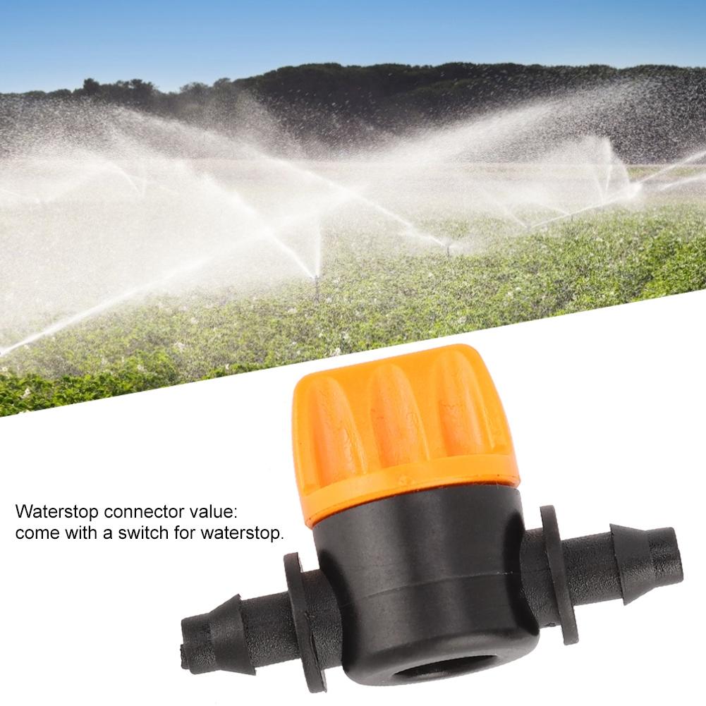 100Pcs Garden Irrigation 2 Way PVC 4/7 Waterstop Straight Connector Hose Valve Tool