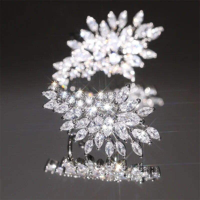 Gorgeous Women's Stud Earrings Full with Dazzling CZ Stone Sparkling Ear Piercing Earrings Party Jewelry Drop Shipping