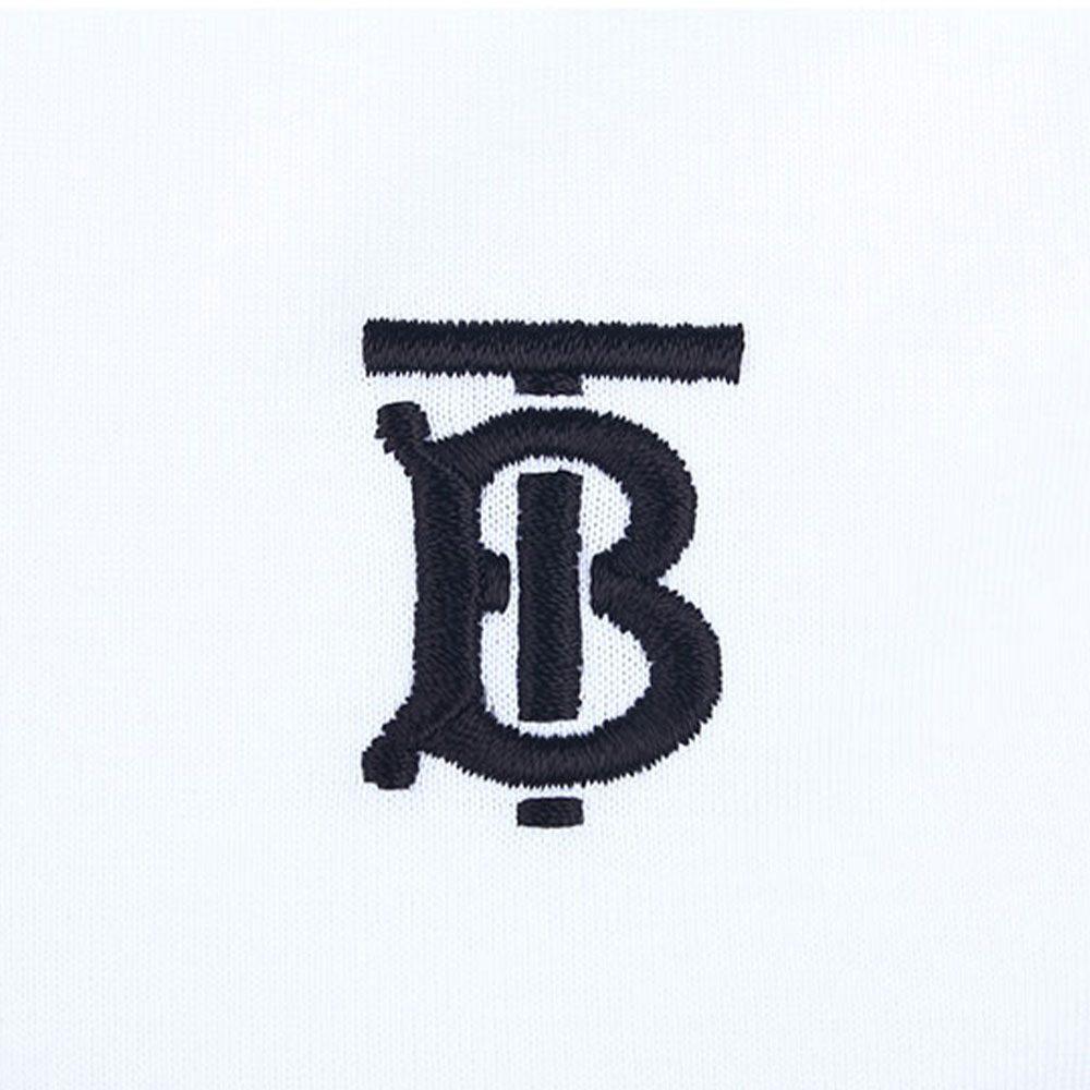 Burberry T Shirts Men's White V Neck Moderate Straight Fit 80172581