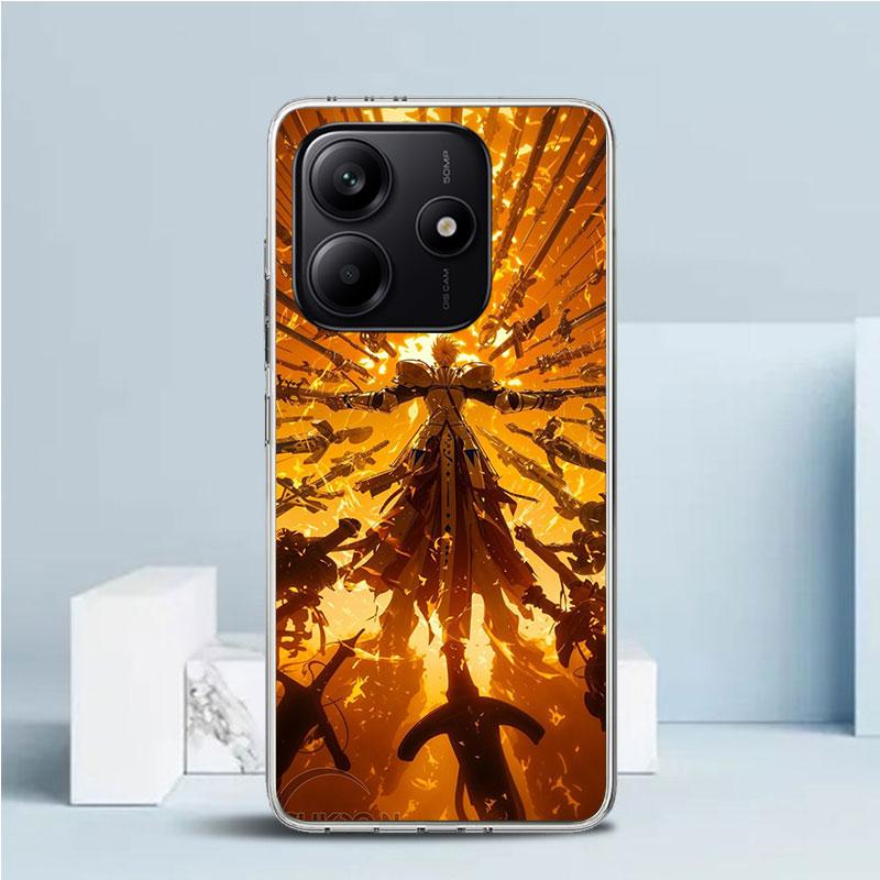 Fate Zero Stay Night Gilgamesh Phone Case For Xiaomi Redmi Note 15 14 14S 13 12S 12 Pro Plus 11S 11 11T 11E 10S 10 + Soft TPU Ba