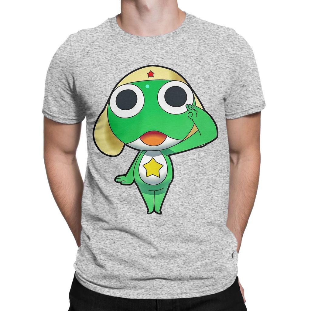 Cute Cartoon Sgt Frog Keroro TShirt for Men Women  Humorous Cotton Tee Shirt Round Neck Short Sleeve T Shirt New Arrival Tops