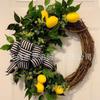 Artificial Lemon Peony Wreath Wall Hanging Decor Door Home Festival Party Decoration