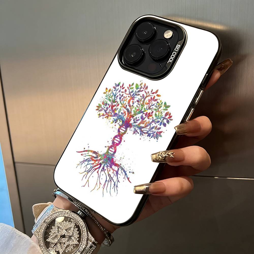 

S-Science DNA Biology Phone Case For IPhone17 16 11 12 13 14 15 16 Pro Max Plus Cover Colored Silver Funda Bumber iPhone14