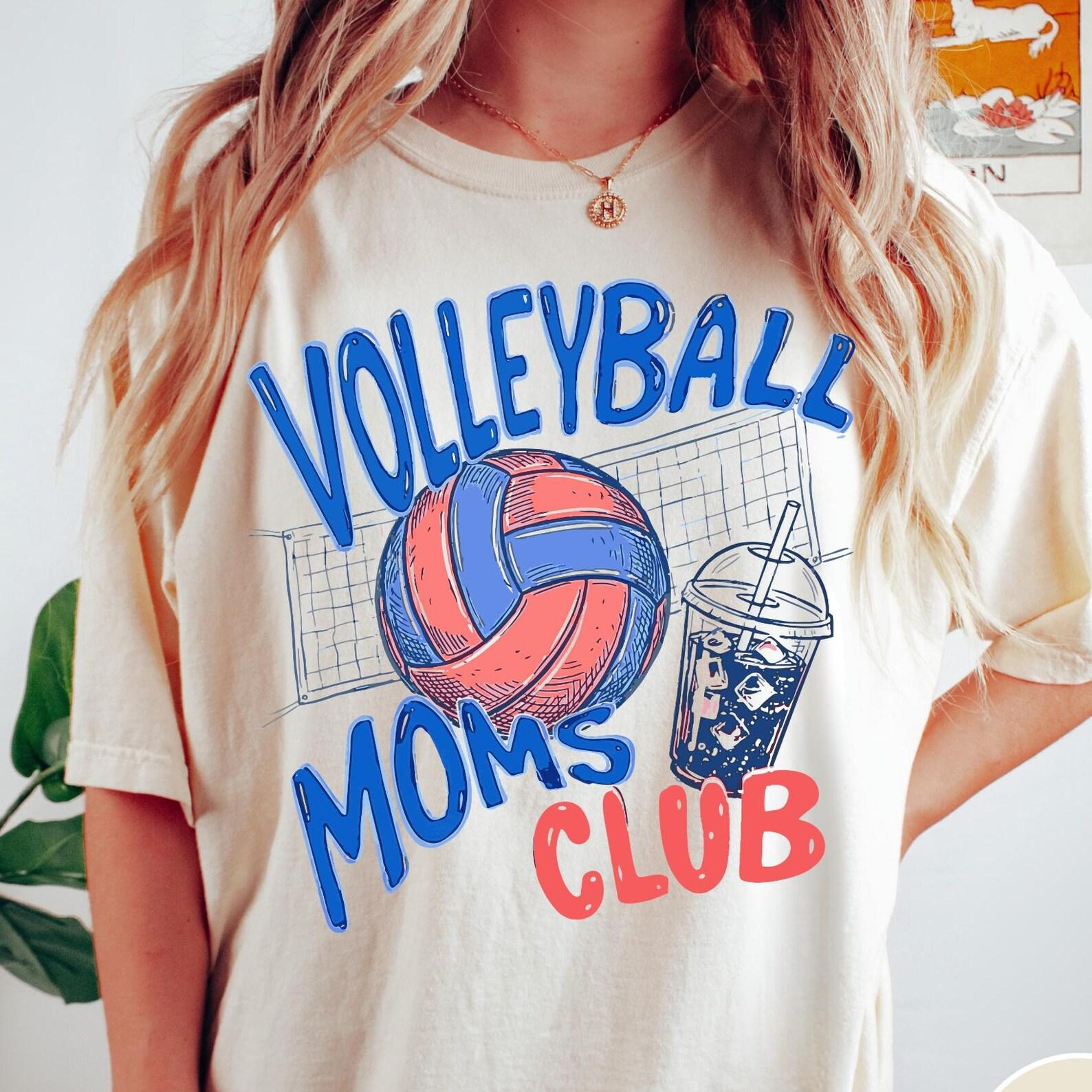 Volleyball Moms Club Comfort Colors® T-Shirt, Gameday Doodle Volleyball Tee, Trendy Women s Volleyball Shirt, Sports Mom Shirt, Game Day Tee M
