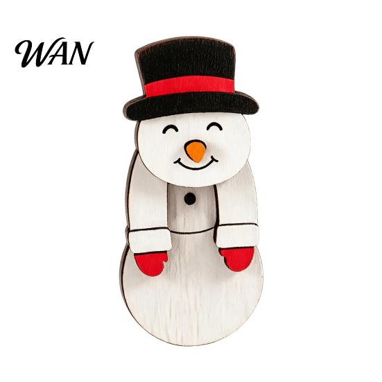 Santa Claus Fridge Magnets Christmas Wooden Dangle Toy, Refrigerator Magnet, Cute Cartoon Small Holiday Gifts for Friends Snowman Elk Magnetic