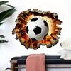 3D Wall Breaking Soccer Living Room Bedroom Wall Sports Style Home Decoration Stickers