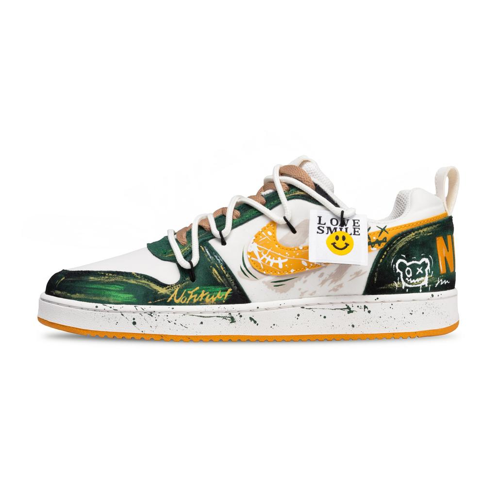 Nike Court Borough PRM Green Wilderness Slip Resistant Low top Skateboard Shoes Men's Green Black 844881-100(Team846-)