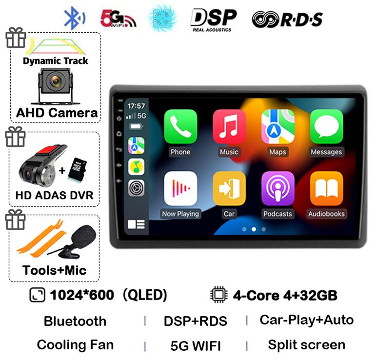 Android 14 Carplay Auto Car Radio Multimedia Player For Renault Master Nissan NV400 Opel Movano 2010-2021 Stereo GPS Wifi+4G DSP