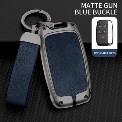 Leather Metal Car Key Case Cover Bag for Land Rover Range Rover Sport Evoque Freelander Velar Discovery 4 Jaguar XE XJ XF Guitar