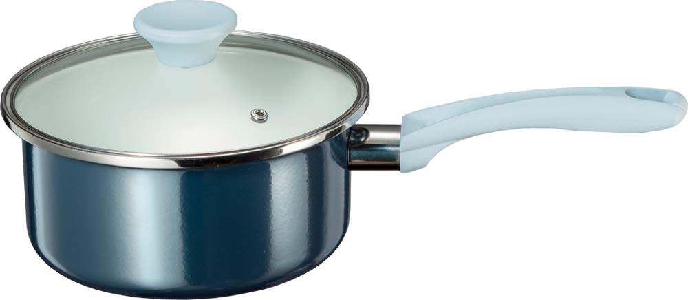 Эмалированная кастрюля Takagi Metal, 18 см, 2,2 л, Оникс синий, ONB-18K