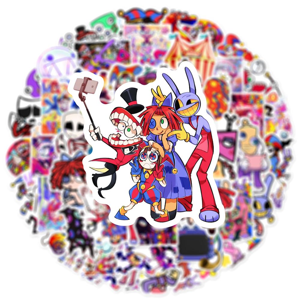 60pcs The Amazing Digital Circus Stickers for Laptop, Skateboard, Luggage, Cup