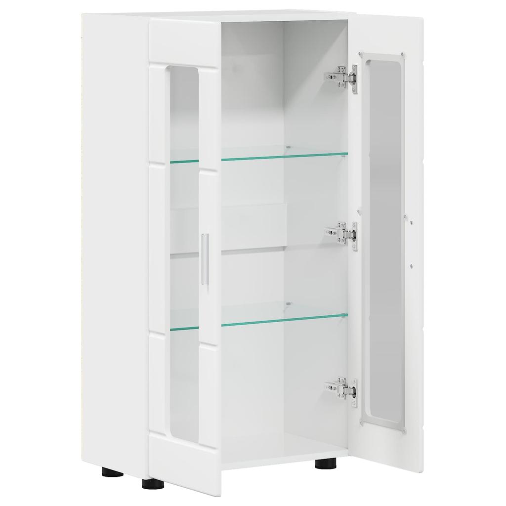 Szafka RTV FLORIN z Półką Biała Połysk 55,5 x 29 x 100 cm