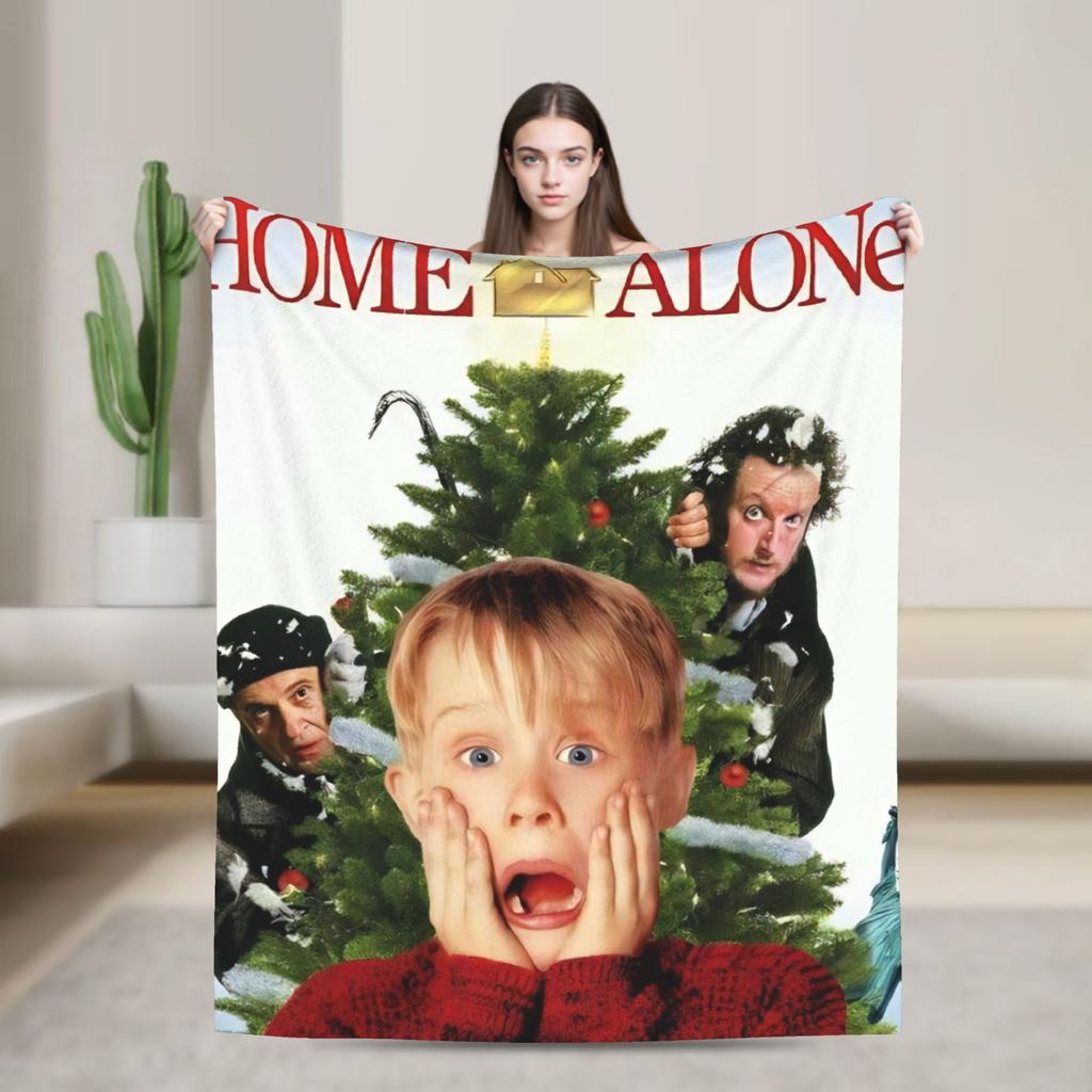 Home Alone  Merry Christmas  Blanket Quality Warm  Bedding Throws Winter Travel Bedroom Aesthetic Bedspread