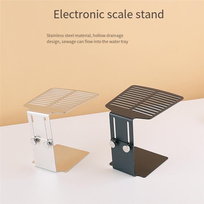 A95I-Electronic Scale Bracket Coffee Scale Rack Stainless Steel Waterproof Coffee Extraction Elevation Mounting Base Black