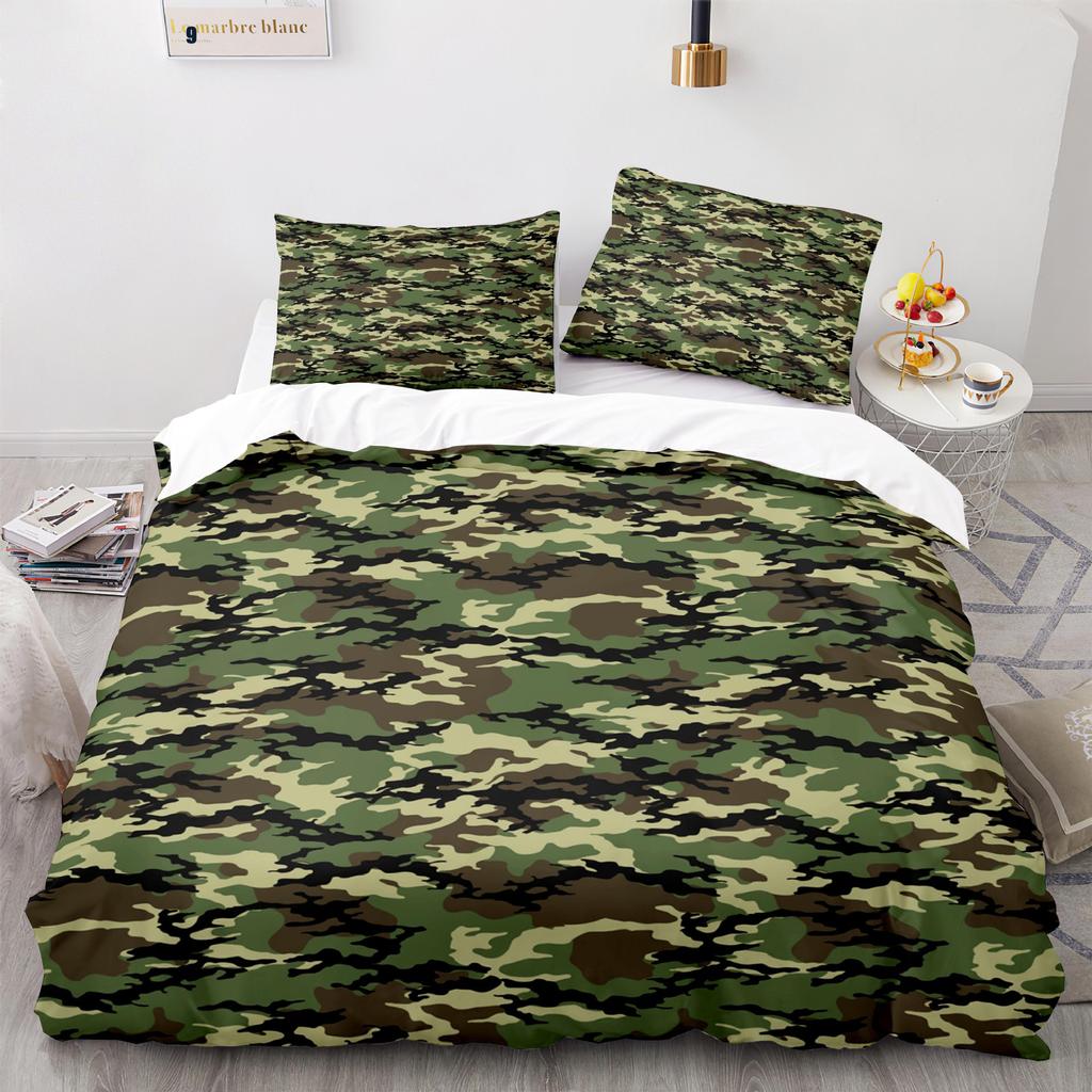 Home Textile Camouflage Quilt Cover Digital Printing Three-Piece Set 3D