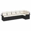 Set Divano da Giardino con Cuscini 6 pz Polyrattan Nero