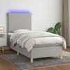 VidaXL Slat Bed Base with Mattress and LED, Upholstered Bed, Single Bed, Adult Bed for Interior Bedroom, 3135237