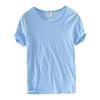Retro Raw Edge T-Shirt für Herren, leichtes, atmungsaktives Slim-Fit-T-Shirt mit Rundhalsausschnitt, lässiges Basic-Oberteil