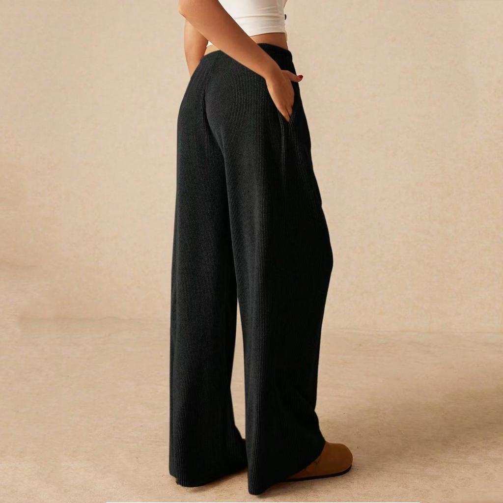 Damenmode Weitbeinige Hosen Locker zum Schnüren Lässige Hosen