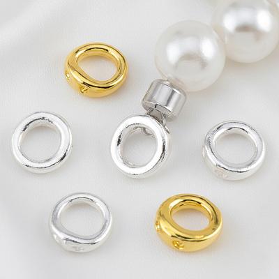 10 Stück 20 Stück Messing Endperlenkappe Doppelbohrungen Verbinderringe Endkappen Durchmesser 5,3 mm für Halskette Armband Schmuckherstellung Zubehör