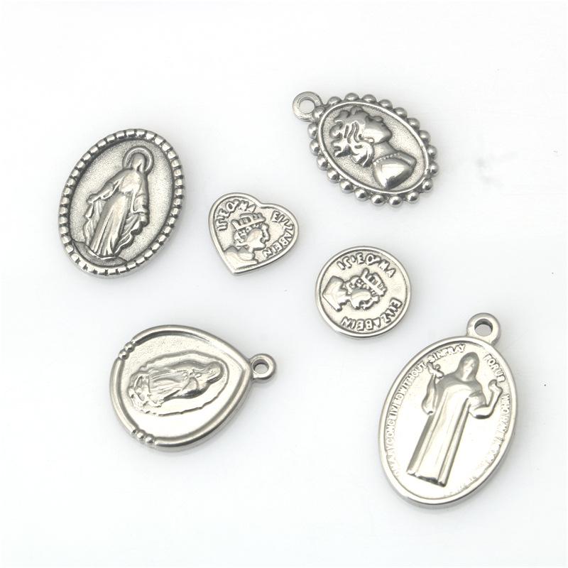 

Подвеска-шарм для портрета из нержавеющей стали для ожерелья и браслета DIY, ювелирный материал из титановой стали 2#