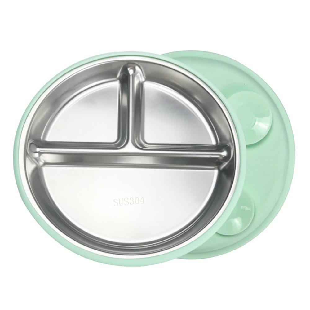 Silicone Shell Suction Cup Kids Plates 304 Stainless Steel Kids Feeding Bowls  For Toddlers